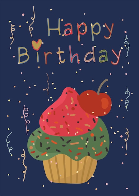 Feliz cumpleaños tarta de felicitación