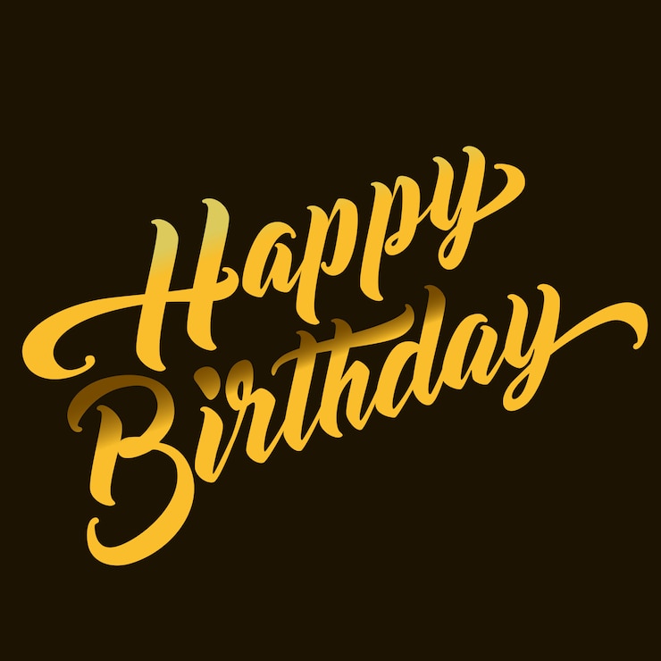 Vector feliz cumpleaños texto de letras a mano. caligrafía hecha a mano