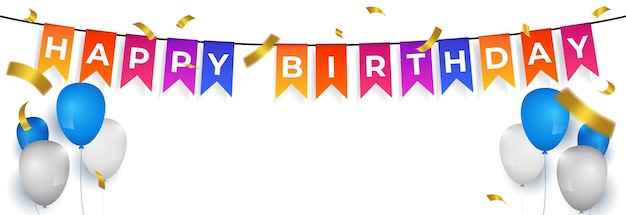 Vector feliz cumpleaños a ti. hermoso fondo de cumpleaños con globos.