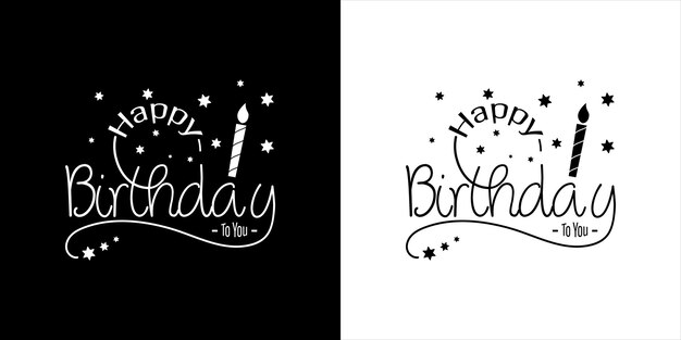 Feliz cumpleaños tipografía con elementos de celebración alegre