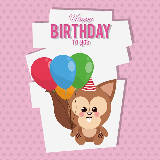 Feliz cumpleaños a tu ardilla caricatura