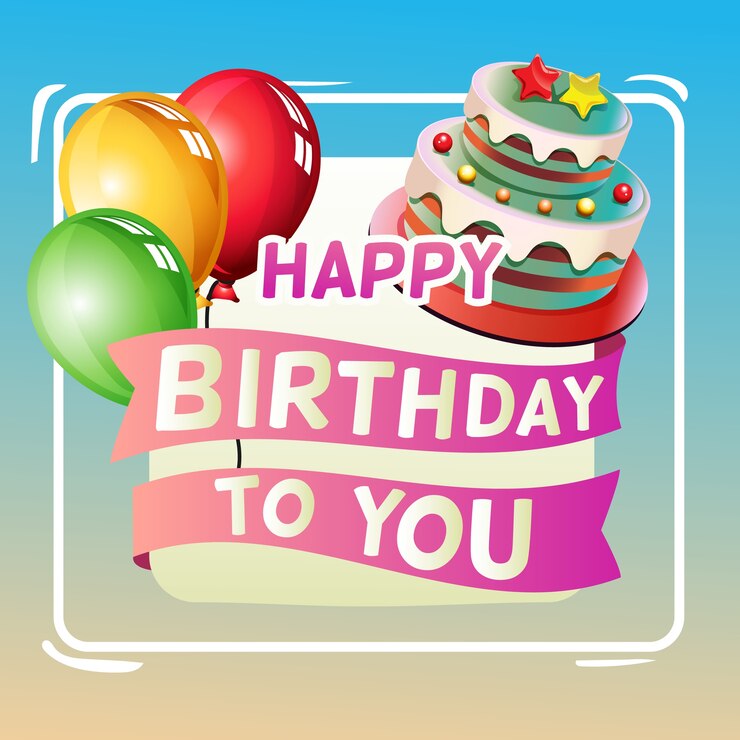feliz cumpleaños a tu tarjeta con torta decorativa