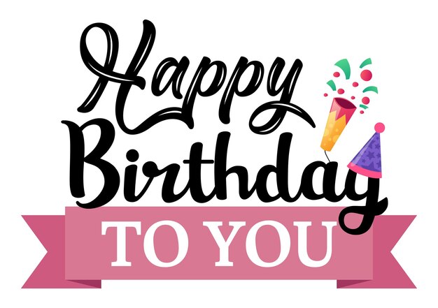 Feliz cumpleaños a usted diseño tipográfico