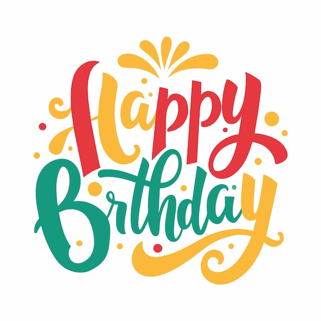 Feliz cumpleaños vector de diseño tipográfico