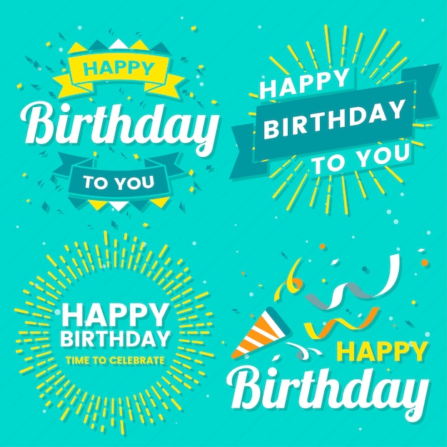 Feliz cumpleaños Vector Logo para banner