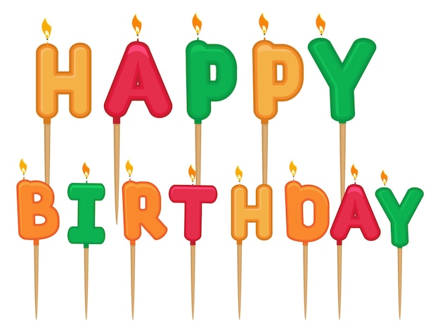 Feliz cumpleaños velas letras de cera para pastel de vacaciones