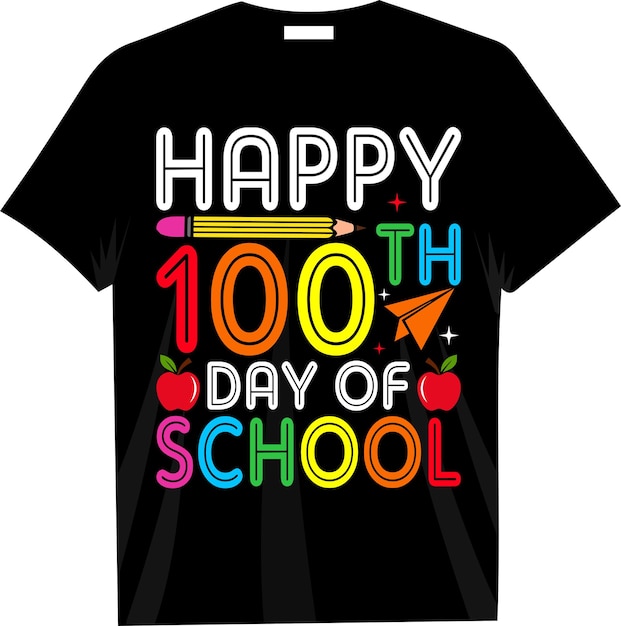 Vector feliz día 100 de escuela