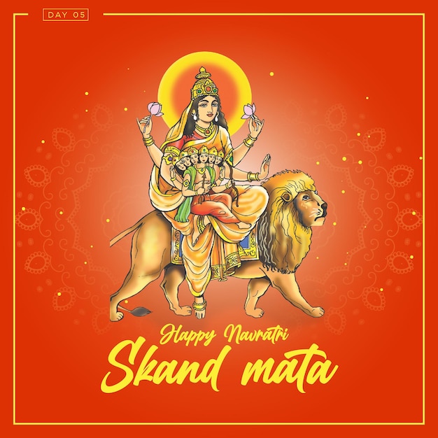 Feliz Día 5 de Navratri Skand Devi