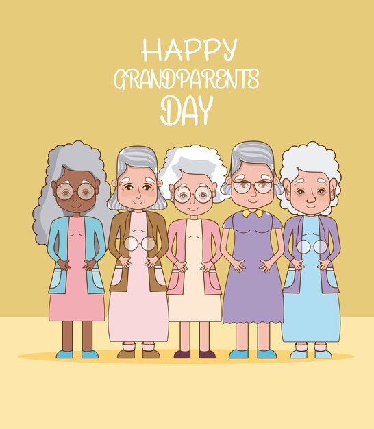 Feliz día de los abuelos caricaturas lindas