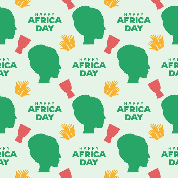 Feliz Día de África Diseño de patrones sin fisuras con cultura Figuras tribales africanas Decoración Ilustración