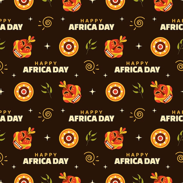 Feliz día de áfrica diseño de patrones sin fisuras con cultura figuras tribales africanas decoración ilustración