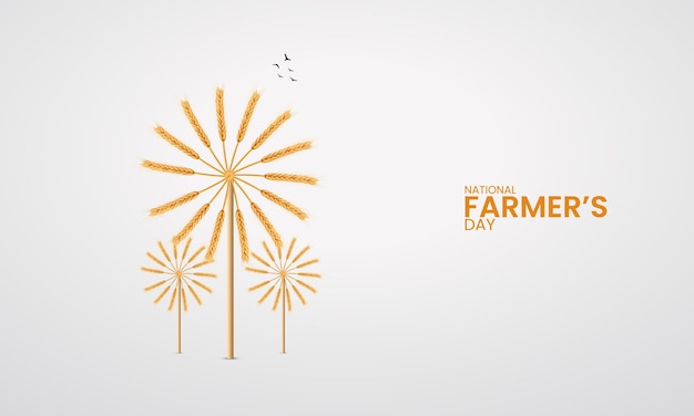 Feliz día de los agricultores Día de los agricultores creativo Diseño de tierra de vaca pincel pluma Día de los granjeros cartel de pancarta vector