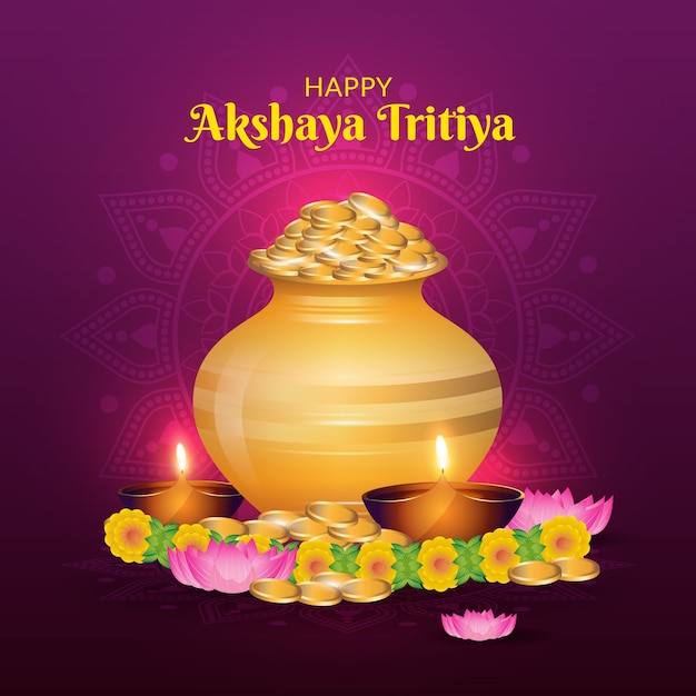 Feliz día de akshaya tritiya concepto