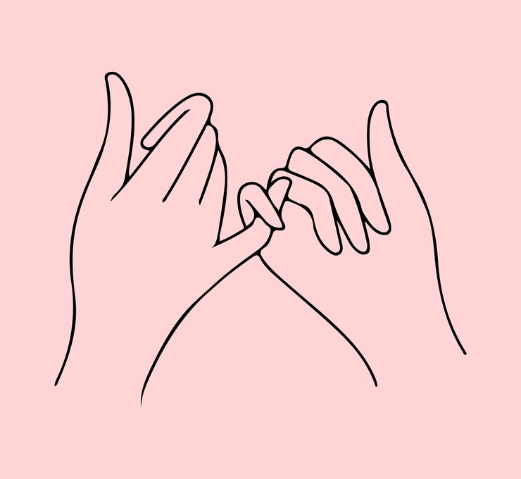 Vector feliz día de la amistad amistad manos línea arte
