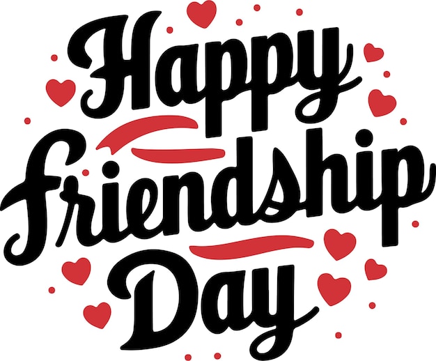 Feliz Día de la Amistad Arte vectorial de tipografía