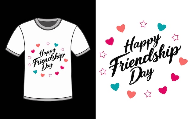 Feliz Día de la Amistad Diseño creativo de camisetas Ilustración vectorial para celebrar la unión