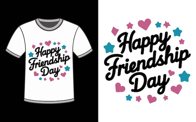 Feliz Día de la Amistad Diseño creativo de camisetas Ilustración vectorial para celebrar la unión