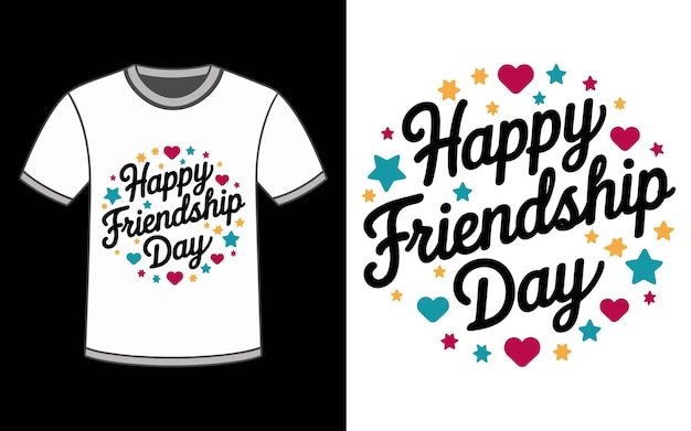 Feliz Día de la Amistad Diseño creativo de camisetas Ilustración vectorial para celebrar la unión