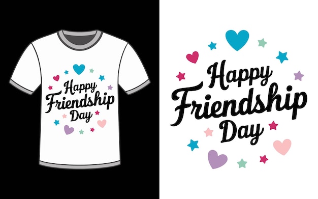 Feliz Día de la Amistad Diseño creativo de camisetas Ilustración vectorial para celebrar la unión