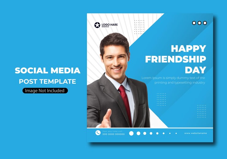 Feliz día de la amistad plantilla de publicación en las redes sociales