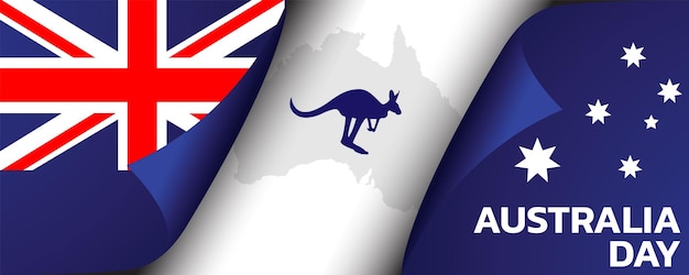 Feliz día de australia. banner y volante de diseño de fondo, postal, celebración. ilustración vectorial