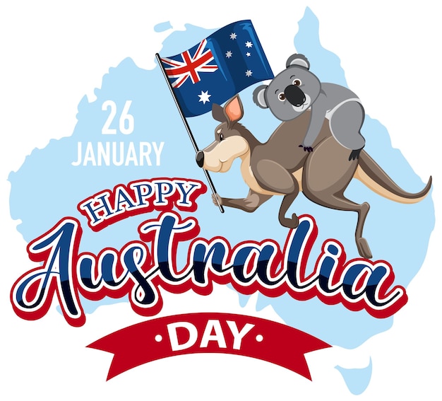 Vector feliz día de australia banner