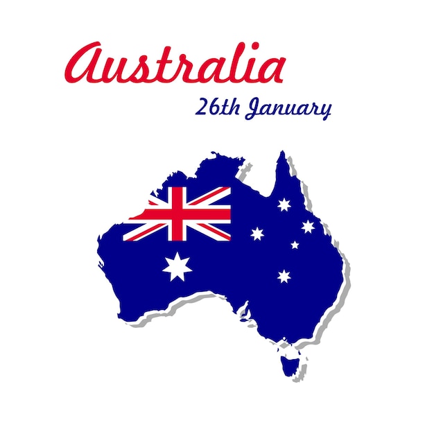 Feliz día de Australia concepto y plantilla. 26 de enero - fiesta nacional australiana y vacaciones.