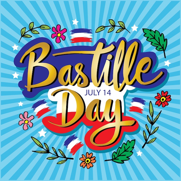 Feliz día de la bastilla 14 de julio tarjeta de felicitación