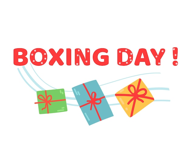 feliz, día de boxeo, bandera, vector