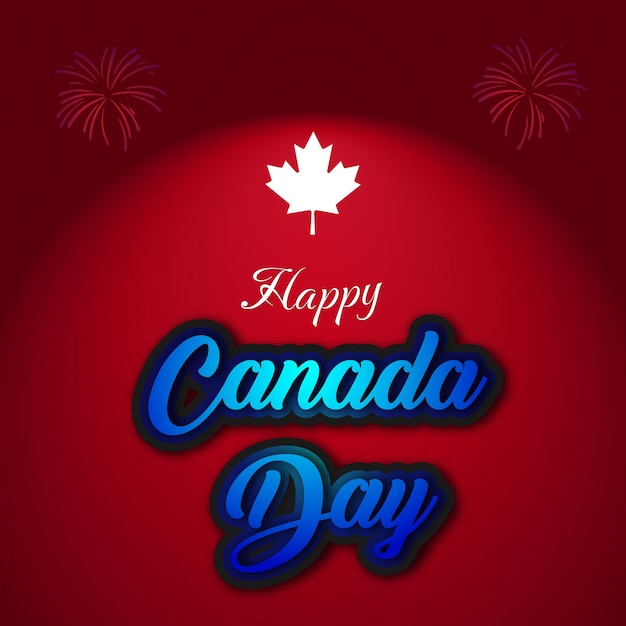 Feliz día de canadá 1 de julio cumpleaños de canadá ilustración vectorial con fondo colorido mínimo