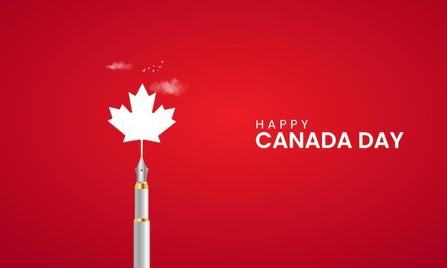 Feliz Día de Canadá Diseño del día de Canadá para el cartel de banner de las redes sociales Bandera de Canadá 1 de julio