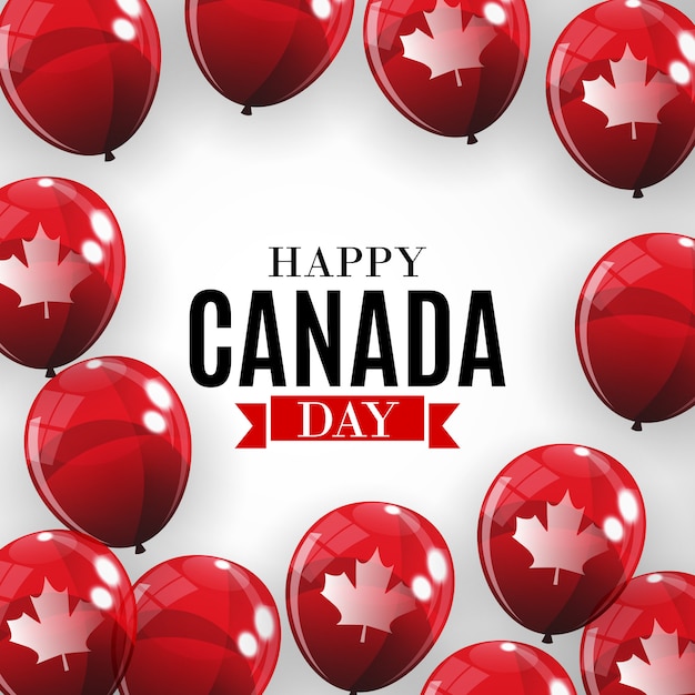 Feliz día de Canadá fondo tarjeta de felicitación. Ilustración