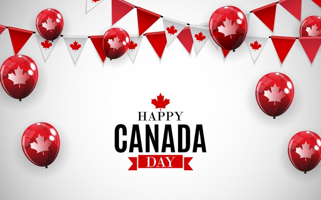 Vector feliz día de canadá fondo tarjeta de felicitación. ilustración