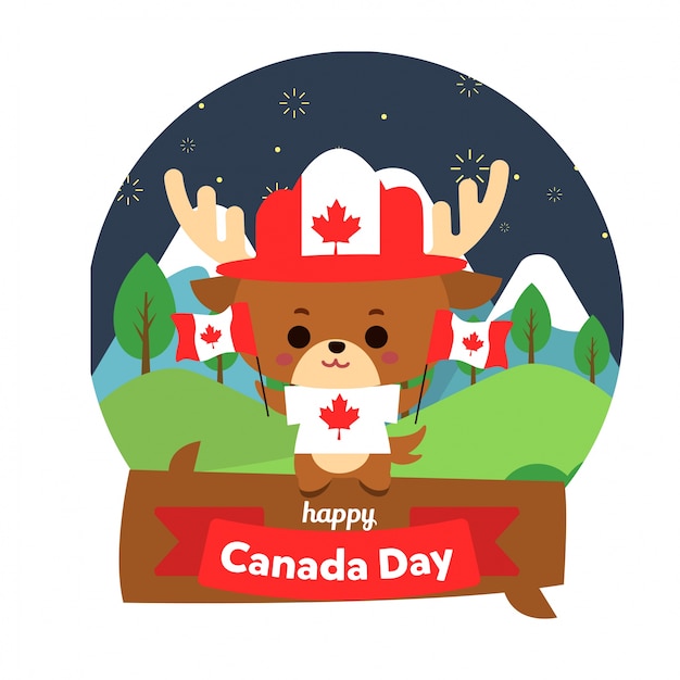 Vector feliz día de canadá ilustración