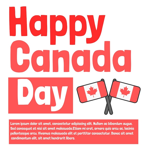 Vector feliz día de canadá plantilla de redes sociales con el vector de la hoja de la bandera del arce de canadá