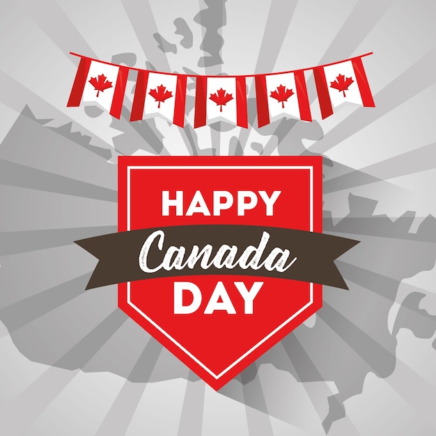 Vector feliz dia de canada