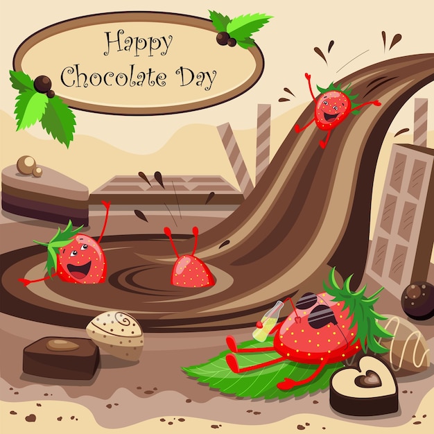 Vector feliz dia del chocolate