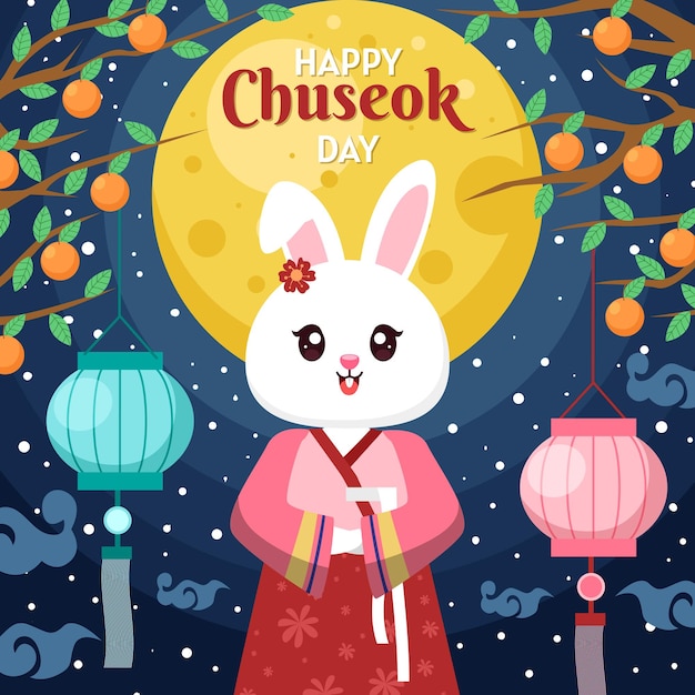 Feliz día de chuseok con jade rabbit