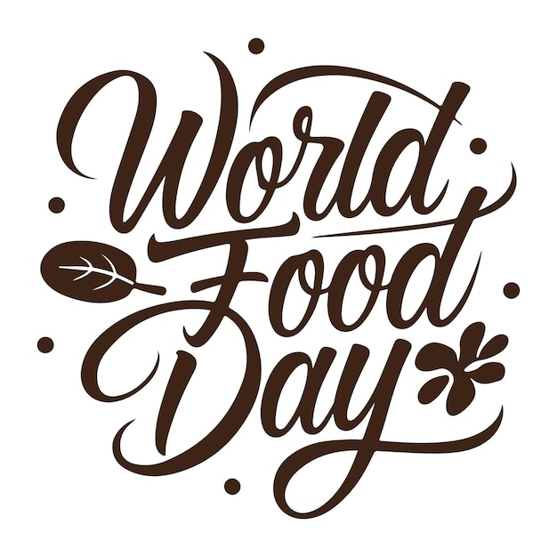Feliz día de la comida Ilustración vectorial de silueta tipográfica