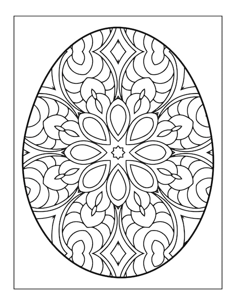 Feliz día de Ester huevo Mandala flor adulto libro para colorear