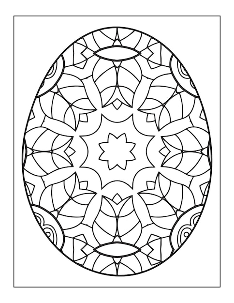 Feliz día de Ester huevo Mandala flor adulto libro para colorear