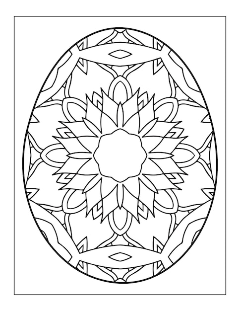 Feliz día de Ester huevo Mandala flor adulto libro para colorear