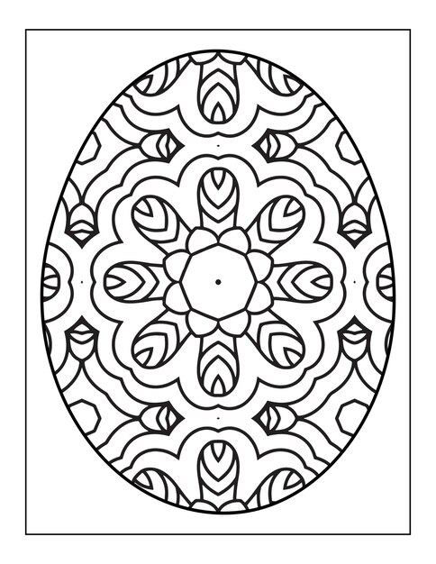 Feliz día de Ester huevo Mandala flor adulto libro para colorear