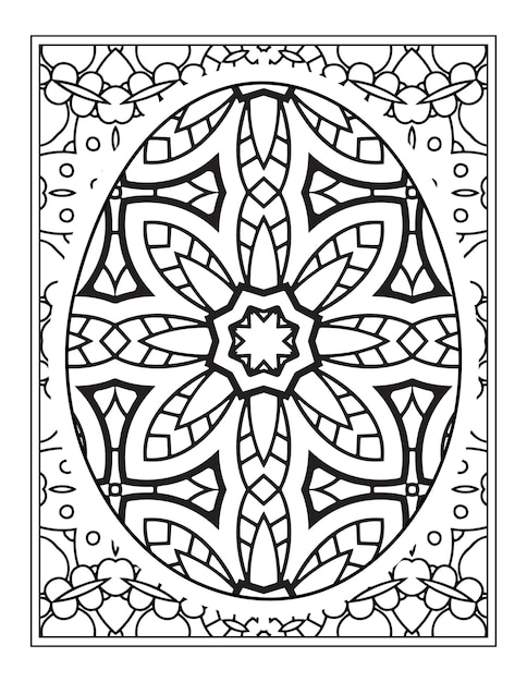 Feliz día de Ester huevo mandala flor adulto libro para colorear