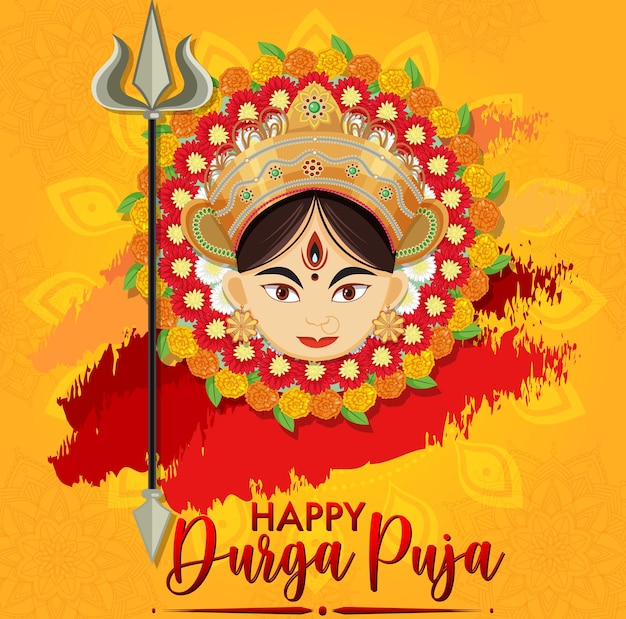 Feliz día del evento Durga Puja