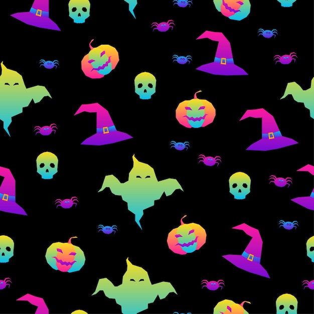 Feliz día de fiesta de halloween de patrones sin fisuras para envolver papel tapiz de fiesta de impresión textil de tela de papel