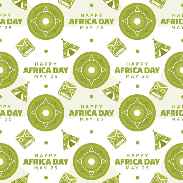 Feliz Día de África Diseño de patrones sin fisuras con cultura Figuras tribales africanas Decoración Ilustración