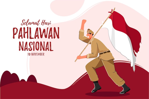 Feliz Día de los Héroes Nacionales de Indonesia Ilustración vectorial. Conveniente para la bandera del cartel del diseño de la plantilla