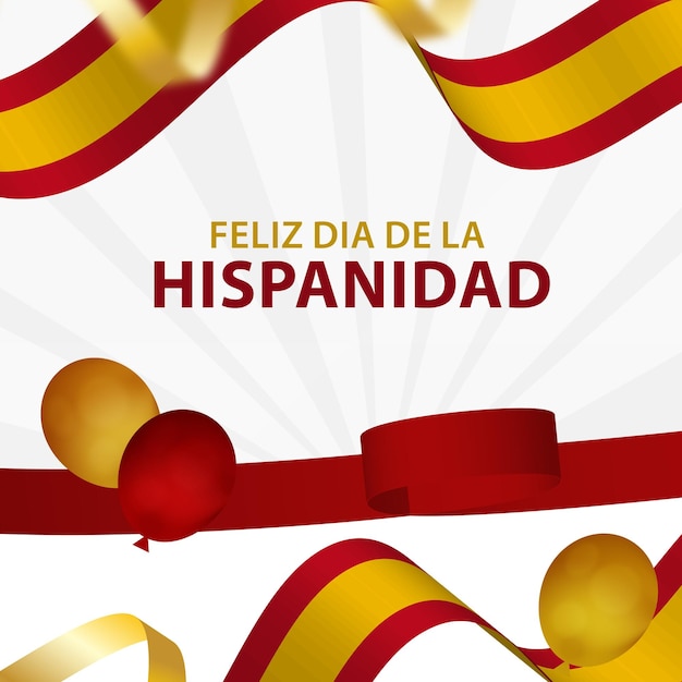 Feliz día de la hispanidad Vector Premium