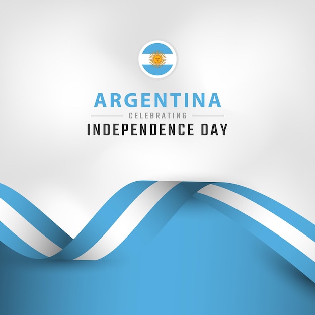 Feliz día de la independencia de argentina 9 de julio plantilla de diseño de vectores de celebración para cartel banner